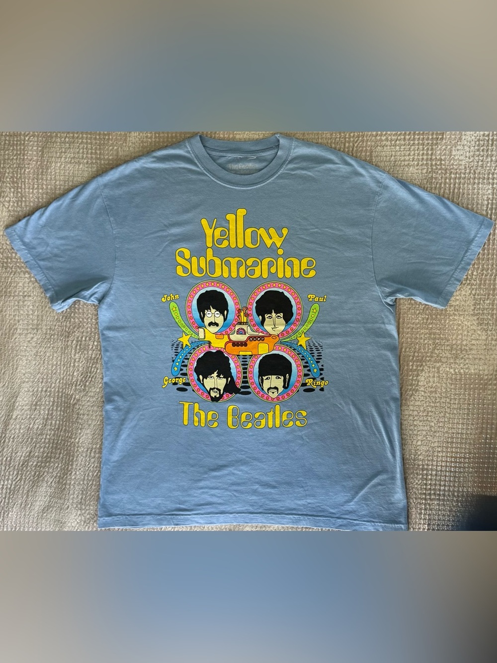 The Beatles Yellow Submarine Portrait Graphic T-Shirt Blue XL